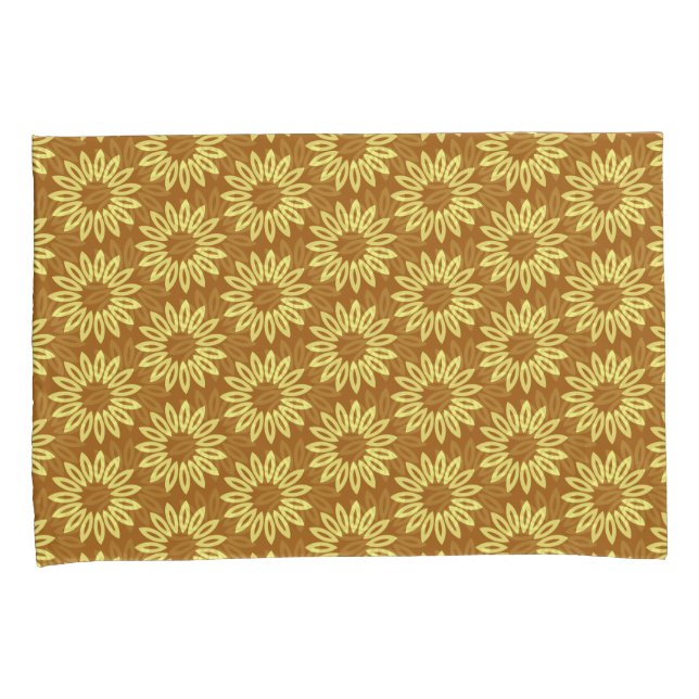 Mustard and Yellow Earthy Tone Pattern Pillowcase (Front-Right)