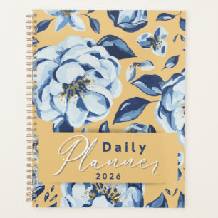 Mustard & Blue Floral "Daily Planner 2026"