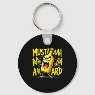 Mustard Bottle Scream Funny Condiment Rap Humor Keychain