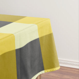MUSTARD & CHARCOAL CHECK TABLECLOTH
