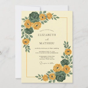 Mustard Earthy Autumn Wedding Invitation