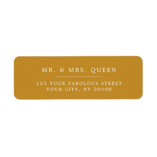 Mustard Elegant Classic Simple Return Address