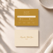 Mustard Gold Editorial Wedding RSVP Card