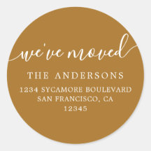 Mustard Gold Modern We've Moved Return Address