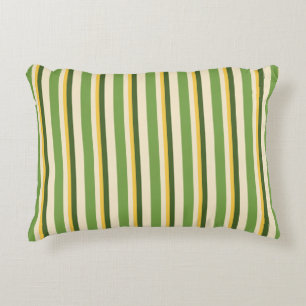  Mustard Green Cream Coordinating Stripe  Accent Pillow