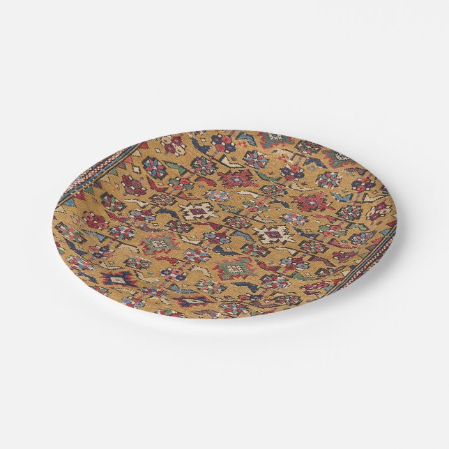 Mustard Khyrdagyd 19th Century Colourful Dark Red Paper Plate (Angled)