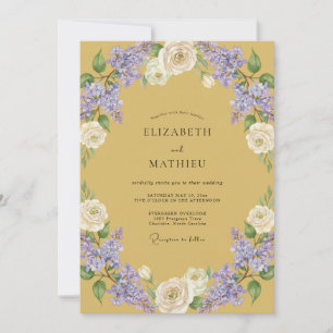 Mustard Lavish Botanical Wedding Invitation