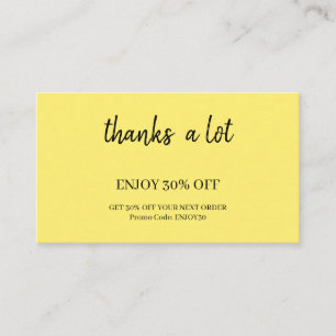 Mustard Minimal Thank You Discount Rewards Card