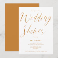 Mustard Ochre Script Gender Neutral Wedding Shower