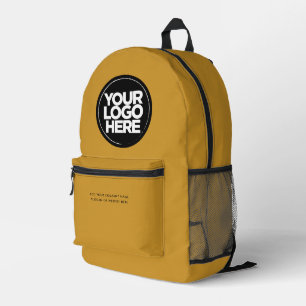 Mustard   Personalized Corporate Logo and Text Printed Backpack