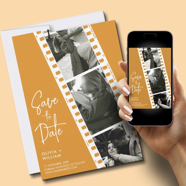 Mustard Photo Booth Save The Date Invitation  (Creator Uploaded)