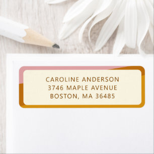 Mustard Pink Border Personalized Return Address
