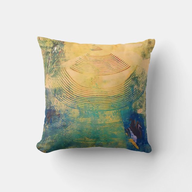 Mustard Please Throw Pillow (Front)