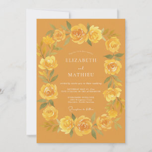 Mustard Radiant Floral Wedding Invitation