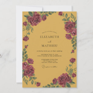 Mustard Rich Vintage Wedding Invitation