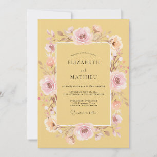 Mustard Romantic Autumnal Wedding Invitation