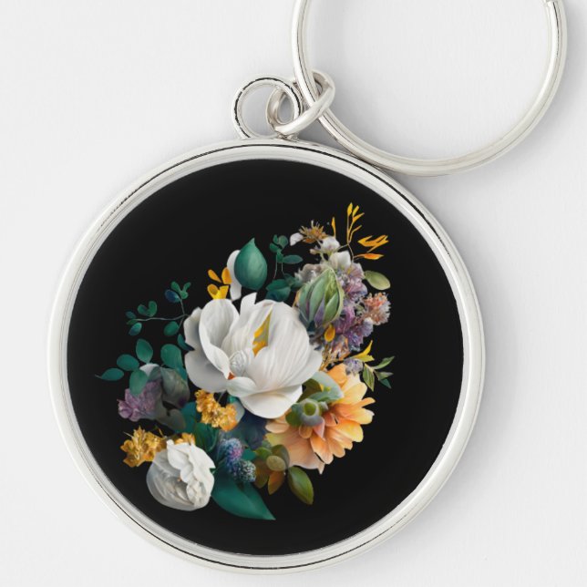 Mustard Seed Daisy keychain real dried flowers (Front)