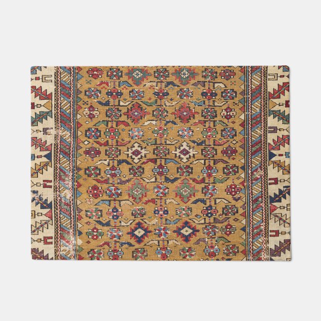 Mustard Southwestern Colourful Ornate Doormat (Front)