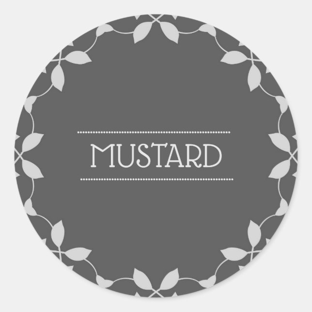 Mustard Spice Jar Labels Stickers (Front)