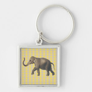 Mustard Spice Moods Dots with Elephant Keychain
