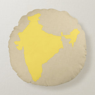 Mustard Spice Moods India Round Pillow