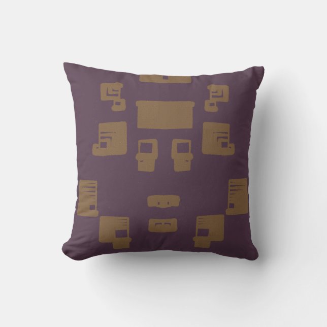 Mustard Squares Throw Pillow (Front)