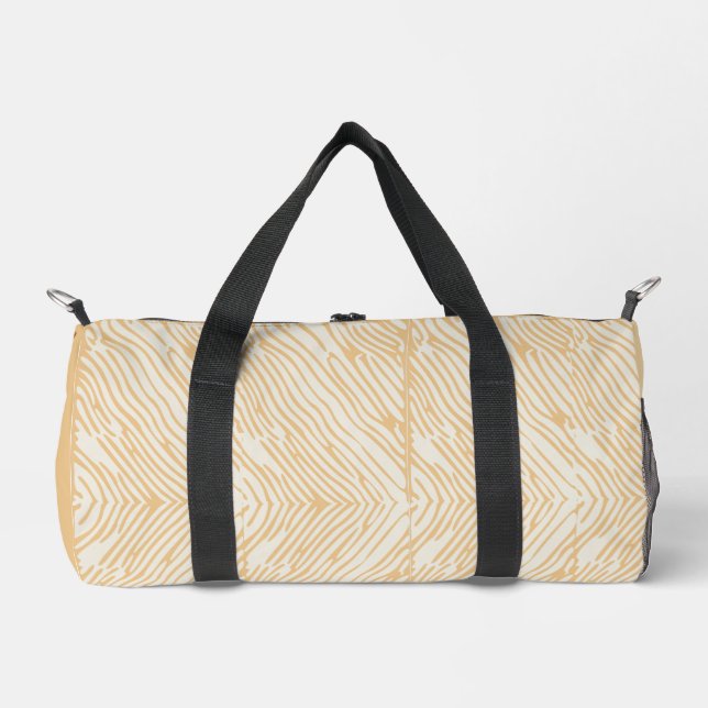 Mustard Stripped Lined  Duffle Bag (Front)