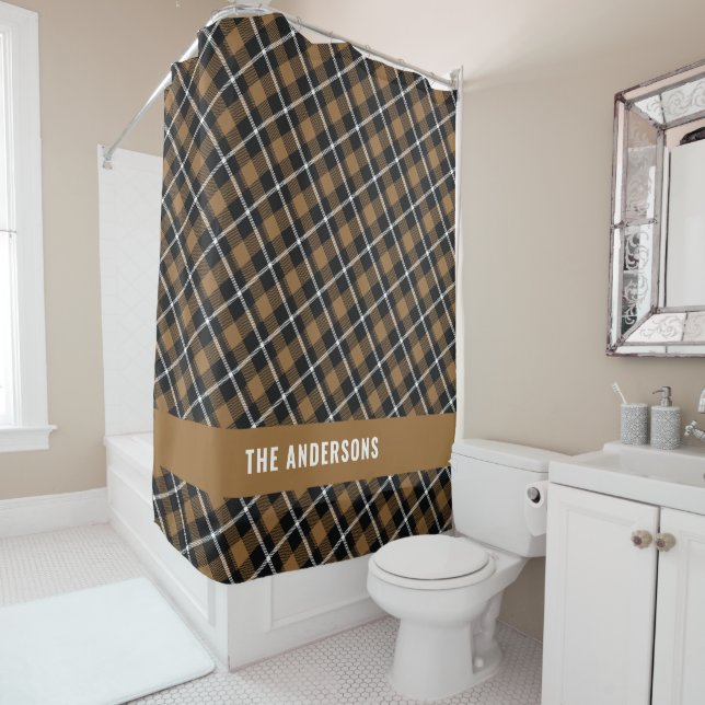 Mustard tartan modern rustic personalized (In Situ)