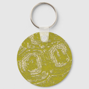 Mustard Tortoise Shell abstract print by LeahG Keychain