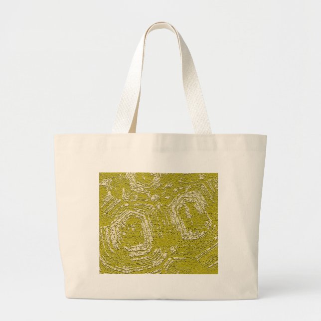 Mustard Tortoise Shell abstract print by LeahG Large Tote Bag (Front)