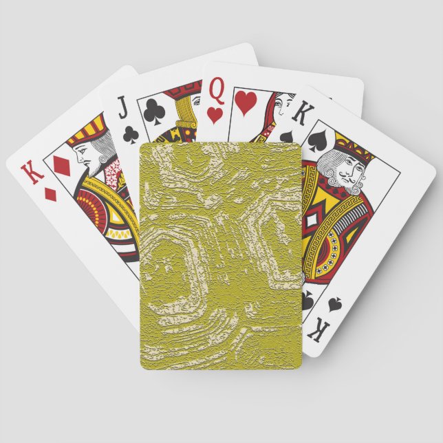 Mustard Tortoise Shell abstract print by LeahG Playing Cards (Back)