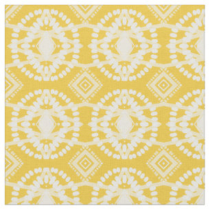 Mustard & White Flow Geometric Pattern Fabric
