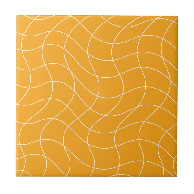Mustard white pattern art      tile (Front)