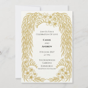 Mustard Willow Toile Garden Invitation