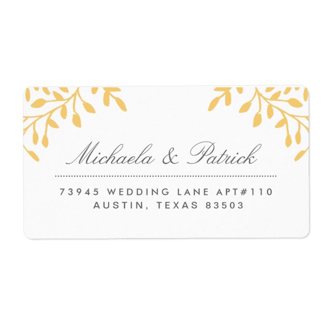 Mustard Yellow and Charcoal Grey Address Labels (Front)