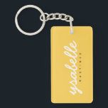Mustard Yellow Calligraphy Script Personalized Keychain<br><div class="desc">Mustard Yellow Calligraphy Script Personalized Keychain</div>