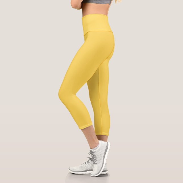 Mustard Yellow Capri Leggings for Everyday (Left)
