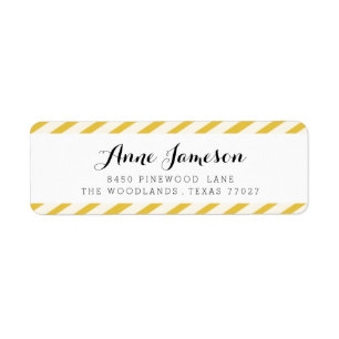 Mustard Yellow Carnival Stripes Address Labels