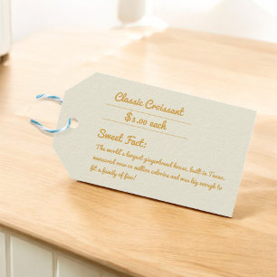 Mustard Yellow & Cream Bakery Elegant Packaging Gift Tags