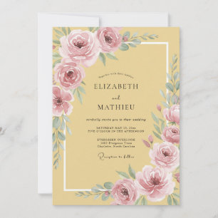 Mustard Yellow Elegant Spring Wedding Invitation