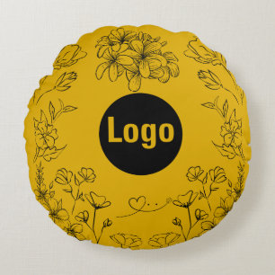 Mustard Yellow Flowers Design Pillow