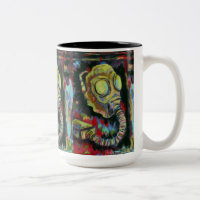 Mustard Yellow, Gas Mask Coffee Mug Art