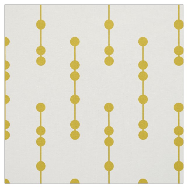 Mustard Yellow Geometric Dots Pattern Fabric (Swatch)
