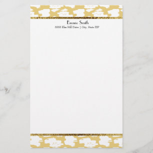 Mustard Yellow Gold White Personalized Stationery