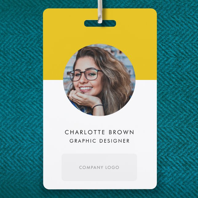 Mustard Yellow ID | Modern Stylish Photo Logo QR Badge (Creator Uploaded)