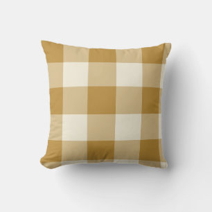 Mustard Yellow Large Buffalo Check Gingham Throw Pillow