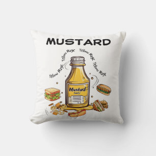 Mustard: Yellow Magic Throw Pillow