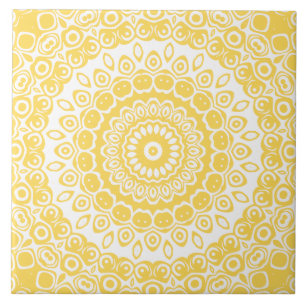 Mustard Yellow Mandala Pattern Tile