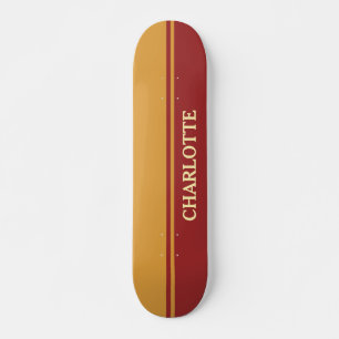 Mustard Yellow & Maroon Red Skateboard