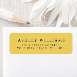Mustard Yellow Minimalist Elegant Return Stickers
